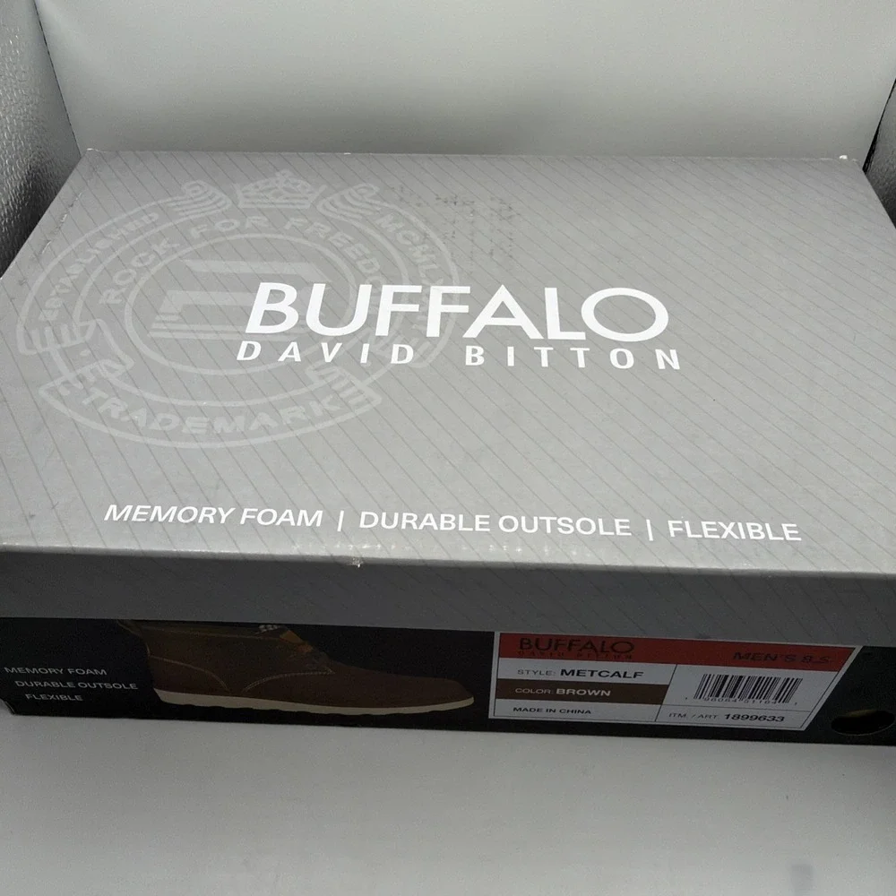 Buffalo David Bitton Metcalf Boots Men's Brown Lace Up Memory Foam Comfort - 8.5